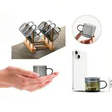 100ml Smoked Black Glass Small Water Cup, High-Quality Mini Coffee Cup, Portable Office Tea Cup, Home Breakfast Milk Cup, Single-Person Transparent Glass Cup, Heat-Resistant Lead-Free Water Cup, Afternoon Tea Espresso Cup, Guest Tea Cup, Elegant Desktop Small Cup - Black - View 4