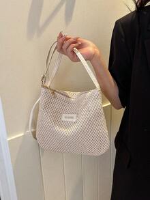 Bolso cruzado de estilo simple y casual con diseño. Nuevo modelo 2026. Elegante bolso de mujer. - Blanco - Ver 4