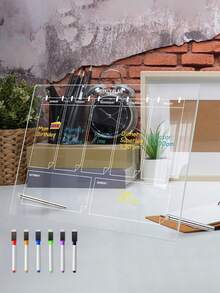 1pc Acrylic Weekly Planner Desk Memo Board (6 Whiteboard Markers Included), Reusable Dry Erase Writing Board For Office - Desktop Board - View 8