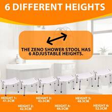 Aluminium Portable Shower Chair Seat Bath Stool Adjustable Disability Non Slip - white - View 6