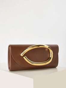 Retro Vintage Solid Color Clutch Wallet, All-Match Carry On Purse, Stylish PU Bag For Women, And For Wedding, Party, Prom, Dinner - 棕色 - 查看 4