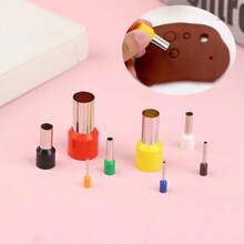 Hollow Punch Cutter Set, Stainless Steel Round Embossed Cutting Mold, Ceramic Dotted Baking Mold Cutter, Suitable For Clay Pottery Crafts, With Storage Box - White - View 16