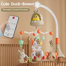 لعبة طفل خشخاشة موسيقية دوارة 360 درجة بتصميم حيوان لطيف، لعبة موسيقية بريموت كنترول مع إضاءة ليلية ناعمة، لعبة تعليمية هادئة للأطفال الرضع، هدية للأولاد والبنات - متعدد الألوان - مشاهدة 12