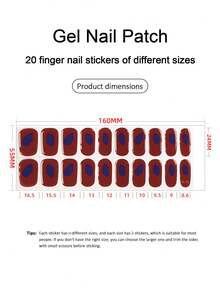 Semi Cured Gel Nail Strips, 20Pcs Long Lasting Salon Quality Wraps, Easy Apply & Remove Gel Nail Stickers With UV Light - Multicolor - View 4