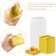 100pcs Mini Cupcake Containers 3 Inch Plastic Square Containers With Lids Cupcake Boxes Muffin Single Individual Container Box For Wedding Birthday Gifts Supplies - 100PCS Cupcake Container - View 6