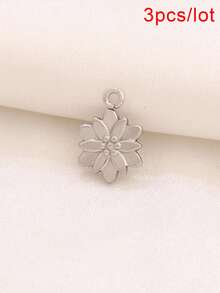3pcs Stainless Steel Small Flower Pendant Findings 18K Gold Plated Charms For DIY Jewelry Making Supplies Accessories - Pendants - View 15