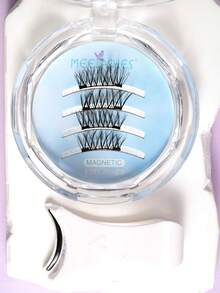 1对黑色贵宾犬半眼磁性假睫毛，佩戴方便，自然卷翘的半眼睫毛 - 黑色 - 查看 8