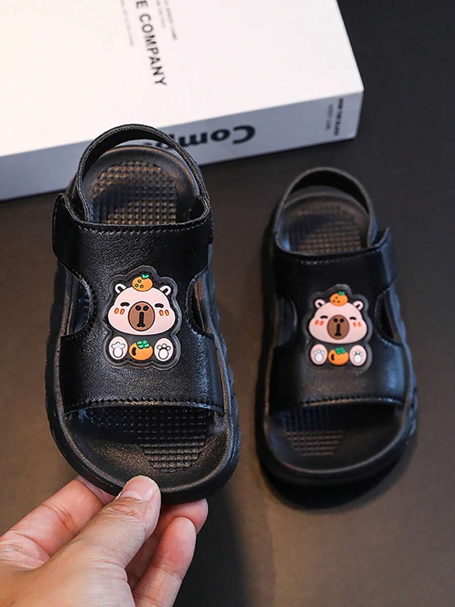 Children's Flat Sandals / Children's Lightweight Soft-Sole Open-Toe Flat Sandals - Black - View 1