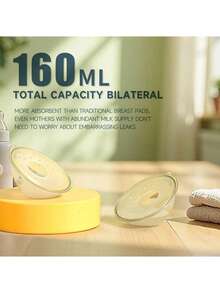2个装 新款可穿戴硅胶乳罩及集乳器，免手持可重复使用哺乳垫，母乳储存器，柔软乳头保护罩，旅行哺乳杯 - 無色 - 查看 7