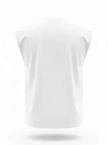 GRDR Men's Solid Color Sleeveless Vest, Suitable For Sports And Casual Wear In Summer - White - View 5