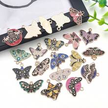 1pack Enamel Butterfly Moth Charms Gothic Charms Enamel Butterfly Pendants Alloy Insect Charms Metal Animal Charms For Jewelry Necklace Bracelets Earrings Making DIY Crafts - Multicolor - View 4