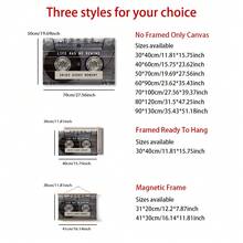 1 件，可选框架，帆布印刷艺术，小众艺术，“生活没有重复，享受每一刻”，胶带图案，现代复古艺术风格，适用于走廊、办公室、客厅、卧室墙壁装饰，可更换画布，最大尺寸 90*130 厘米，木制磁性挂轴画（带简易木制挂轴），艺术礼品，家居装饰 - 彩色 - 查看 3