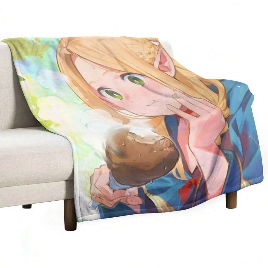 Delicious In Dungeon - Marcille Donato Throw Blanket Luxury St Warm For Winter Blankets Sofas Of Decoration Vintage Blankets - 黑色 - 查看 1