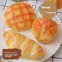 1 Peça - Novo Brinquedo de Apertar de Pão Simulado de PU com Retorno Lento - Estilo Europeu de Pão - Textura Macia com Aroma de Pão, Brinquedo Anti-Estresse, Prop Fotográfico Criativo, Decoração de Mesa Curativa - Presente de Feriado, Surpresa Criativa, Presente Perfeito - Multicolorido - Visão 3