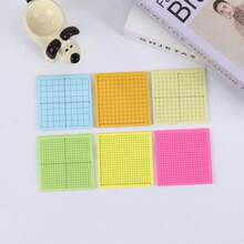 6pcs/Set 25 Sheets/Book Bright Color Graph Paper Memo Pads, Math Grid Notepaper, Memo Notes, Mini Fluorescent Gridded Sticky Notes, Tear-Off - Multicolor - View 8