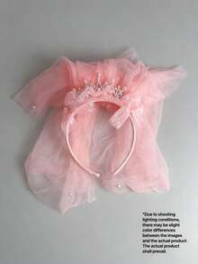 1 pieza Diadema corona de cumpleaños para niña, accesorio para fotografía, decoración de cabello de princesa - Rosa - Ver 8