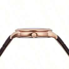 Orient 女士奢华玫瑰金腕表，带月相显示、多功能日期子表盘、经典罗马数字时标、深棕色皮革表带，优雅商务及婚礼等正式场合腕表 - 黑色 - 查看 5