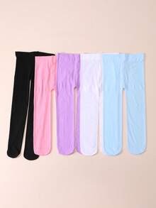 5pcs Women's Minimalist Comfortable Stirrup Tights, Dance Stockings - Multicolor - View 5