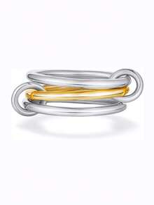 1 Stück 925 Sterling Silber glatter Dreifach-Reifen-Ring, geeignet für Frauen, elegante Kristall-Ohrringe, exquisiter Schmuck - Verschiedenfarbig - Übersicht 41