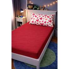 Children's Single Bed Sheet Set, Micropercal, 2 Pieces, Children's Bedding Set With Exclusive Printed Pillowcase - 心 - 查看 3