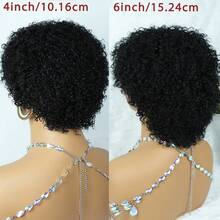 150% Density Black Glue-Free Curly Short Bob Wig, Women's African Fluffy Curly Short Hair Wig With Bangs, Suitable For Holiday Parties And Daily Wear - Natural Black - View 10