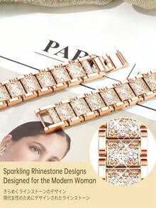 1pc Adjustable Rose Gold Metal Band, Compatible With Apple Watch Ultra 3 2 1 SE S10 S9 S8 S7 S6 S5 S4 S3 S2 S1 Series, Size Options 38mm, 40mm, 41mm, 42mm, 44mm, 45mm, 49mm, 46mm (Watch Not Included). Fashionable Replacement Smart Watch Strap, Stylish Elegant Women Gift For Summer, Ball, Beach, Holiday, Party, Daily Outfit Accessory - Rose Gold - View 6
