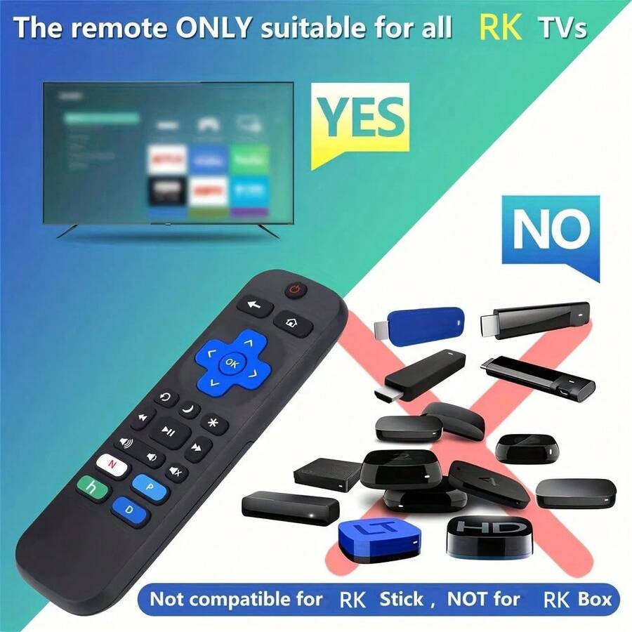 Mandos a distancia compatibles con muchos televisores inteligentes RK (no aplicable a los dispositivos RK Stick y Box) - Ver 1