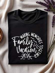 Family Vacation Trip 2026 T-Shirt, Family Trip Shirt, Family Beach Trip Tee, Matching Family Vacay Short Sleeve, Travel Gift. GA402 - 黑色 - 查看 1