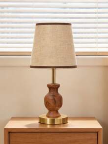1pc Wood Grain Texture Decorative Table Lamp, Suitable For Living Room, Study, Hotel Bedside, Outdoor Camping, Eid Festival Gift, Bedroom, Reading, Children, Decoration, Pregnancy Night Light, Prayer Corner, Italian Style, Minimalist, Chinese Style, French Style, Modern Arabic, Minimalist Islamic Design, Oasis Mixed Style - Multicolor - View 1