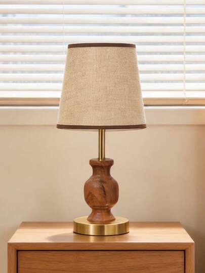1pc Wood Grain Texture Decorative Table Lamp, Suitable For Living Room, Study, Hotel Bedside, Outdoor Camping, Eid Festival Gift, Bedroom, Reading, Children, Decoration, , Pregnancy Night Light, Prayer Corner, Italian Style, Minimalist, Chinese Style, French Style, Modern Arabic, Minimalist Islamic Design, Oasis Mixed Style
