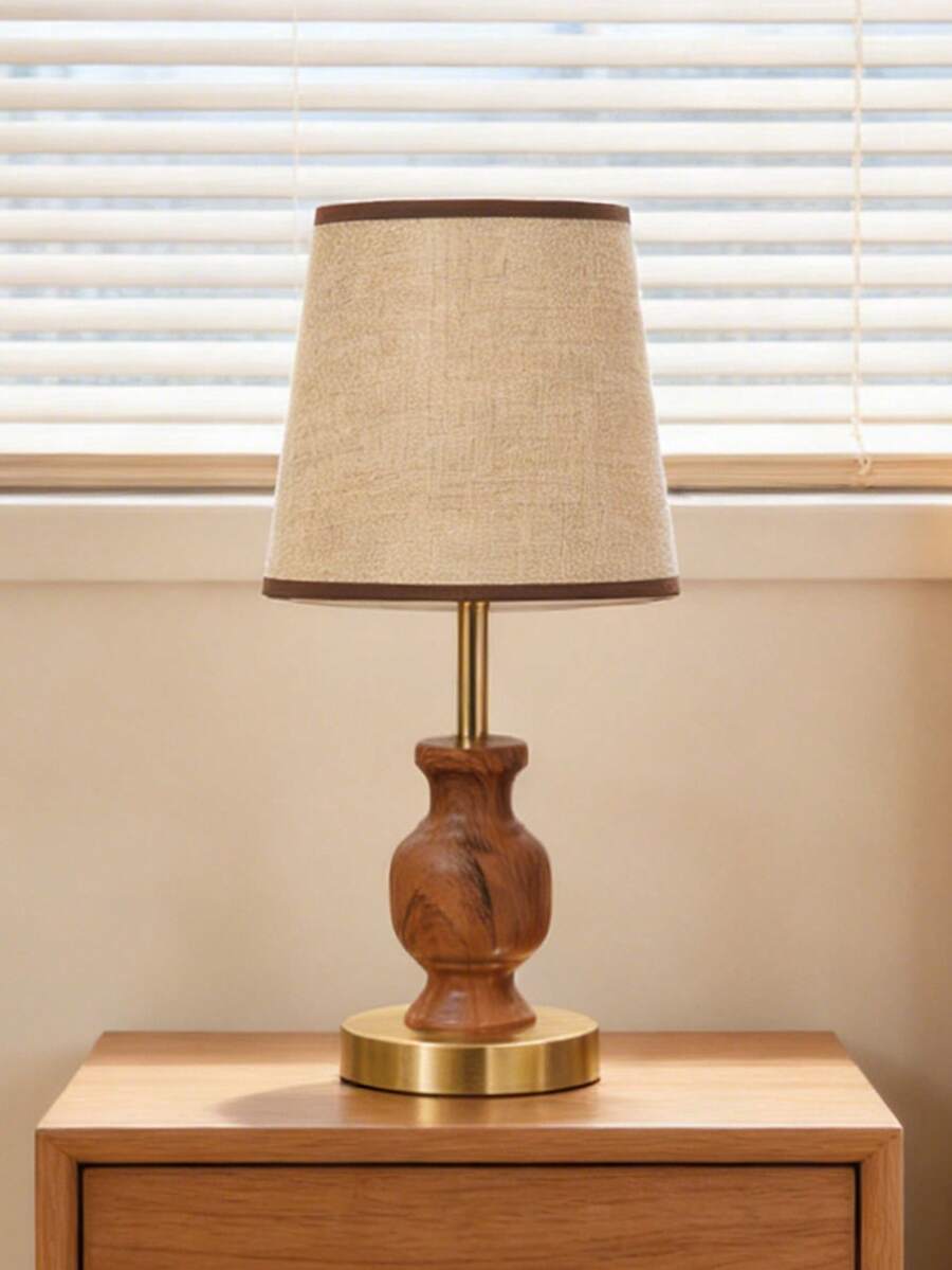 1pc Wood Grain Texture Decorative Table Lamp, Suitable For Living Room, Study, Hotel Bedside, Outdoor Camping, Eid Festival Gift, Bedroom, Reading, Children, Decoration, Pregnancy Night Light, Prayer Corner, Italian Style, Minimalist, Chinese Style, French Style, Modern Arabic, Minimalist Islamic Design, Oasis Mixed Style - Multicolor - View 1
