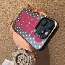 Phone Case - Swag Polka Dot Rose Red Letter For IPhone 17/16/15/14/13/12/11/7/8/PLUS/PRO/PROMAX/AIR/X/XS/XR  Galaxy S Series 21/22/23/24/25/ULTRA/Plus High Quality Beautiful Cute Phone Case - 黑色 - 查看 6