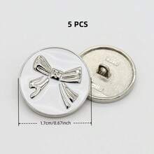 5/10 chiếc khuy bấm tròn bằng kim loại hình nơ, thích hợp cho áo khoác, áo vest, áo len, áo sơ mi, quần áo tự may, đồ thủ công, dụng cụ nghệ thuật, phụ kiện may vá. - Cung tròn - Xem 25