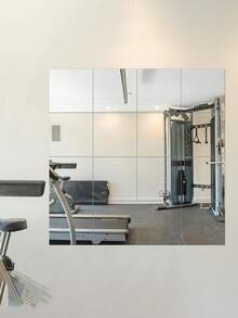 16pcs Frameless Acrylic Glass Mirror Tile, Suitable For Bedroom, Home Gym, Shatterproof, Removable Portable Mirror Wall Sticker, Applicable For Home Room, Bedroom, Home Decor, Wall Decor, Bathroom And Vanity, Size 20x20cm - Mirror Wall Stickers - View 6