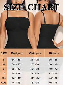 Women's Shapewear Rompers Strapless Bodysuit Shaper Jumpsuits Suitable For Outdoor Wear Body Shaper Bodysuit With Tummy Control, Butt Lifter, Chest Wrap,Plus Size, - Black - View 11