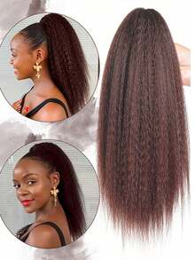 12英寸女士夹式直发自然高马尾假发，仿中长马尾假发，适合女士日常佩戴 - 彩色 - 查看 13