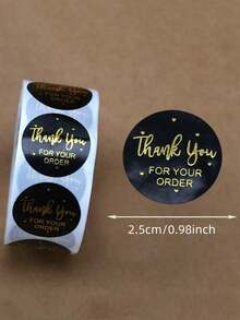 1/2件 500張/捲 雙色感謝訂單貼紙，小企業包裝封口標籤，禮品包裝袋貼紙，教師印章封口貼紙，信封貼紙，派對婚禮裝飾，節日必需品，返校用品 - 多色 - 查看 6