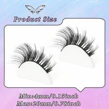 5 Pairs Fluffy Lashes False Lashes Black Stem Invisible Band Lashes Crisscross Curl Dog Eye Effect Faux Mink Lashes For Women - Doe-eyed Lashes - View 7