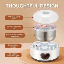 1.2L Multifunctional Fermenting Machine – Mini Automatic Yogurt Maker For Home, Rice Wine & Natto,1.2L Mini Yogurt Maker – Automatic Multifunctional Fermenter, Home Rice Wine & Natto Machine - trắng - Xem 6