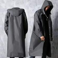 Waterproof Raincoat, Unisex Hooded EVA Raincoat, Fashionable Breathable Snap-Button Raincoat - All-Around Wind And Rain Protection, With Hood And Drawstring, Reusable Thick EVA Waterproof Poncho, Suitable For Outdoor Cycling, Camping, Hiking, Fishing - Multicolor - View 2