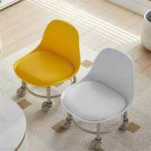 旋转脚凳，多功能懒人式带靠背轮凳，适用于家庭、客厅 - 彩色 - 查看 3