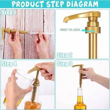 1/5个装 750毫升咖啡糖浆泵 液体分配器 适用于10毫升糖浆和果汁瓶分配器 - 彩色 - 查看 3