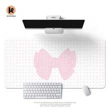 1pc Minimalist Korean Style Bowknot PU Leather Mouse Pad, Office Desk Mat, Computer Keyboard Carpet, Cartoon Design - A - View 26