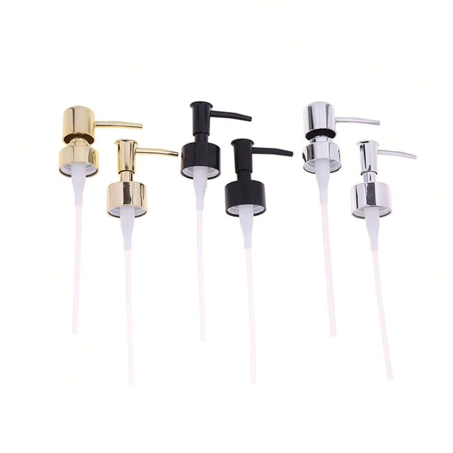 1个金属浴室液体皂液器马桶洗手液替换泵，带塑料罐管，适用于浴室 - 彩色 - 查看 1