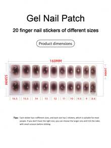 Semi Cured Gel Nail Strips, 20Pcs Long Lasting Salon Quality Wraps, Easy Apply & Remove Gel Nail Stickers With UV Light - Dark Grey - View 4