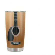 Guitar Dad Tumbler With Lid 20 Oz Stainless Steel Coffee Cup Music Gift For Guitarist Fathers Day Travel Mug Funny Guitar Lovers Gift - Brown - View 6