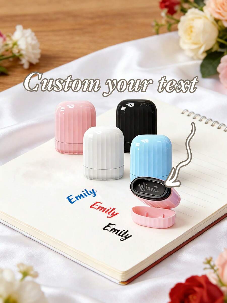 1 sello personalizado, sello de firma artística personalizado, sello de nombre de ropa infantil de unicolor personalizado, personalización de sello de firma, sello de nombre de ropa personalizado, sello de firma manuscrita, sello de ropa personalizado - Multicolor - Ver 1