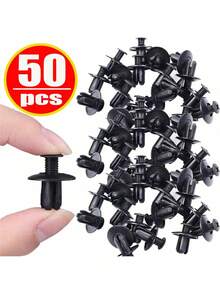 100/50/20 Pcs 8mm Black Plastic Rivets - Durable Fasteners For Car Bumper And Repair - Fit Most Automotive, Auto Parts Rivet Fasteners, Auxiliary Hooks - Screw - View 5