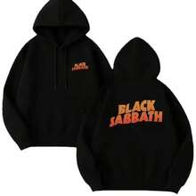 Men's Hoodie Black  Letter Print Casual Streetwear Style  Lined Men Everyday Wear Essentials Hoodie Hoodie Women Sweatshirts Women Hoodies Men's Hoodie Sweatshirts Men Essentials Fear - 黑色 - 查看 1