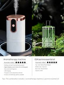 【情人节礼物】一套白色电动香薰机及便携式加湿器，可用作车载香氛、酒店香氛，壁挂/桌面两用，5种工作模式，USB充电，6种精油可选。适用于汽车、家居、客厅、主卧、办公室、浴室及家居装饰。 - 白色 - 查看 29